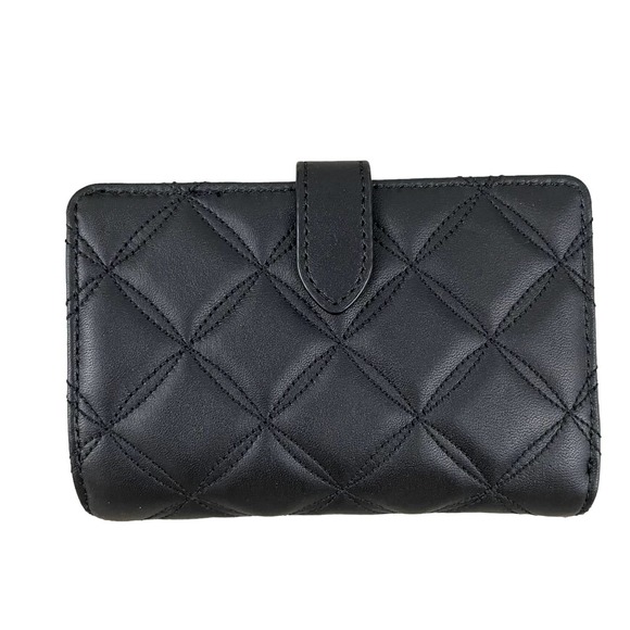NEW Kate Spade Natalia Quilted Bifold Wallet Medium Compact Leather Black - Picture 4 of 9